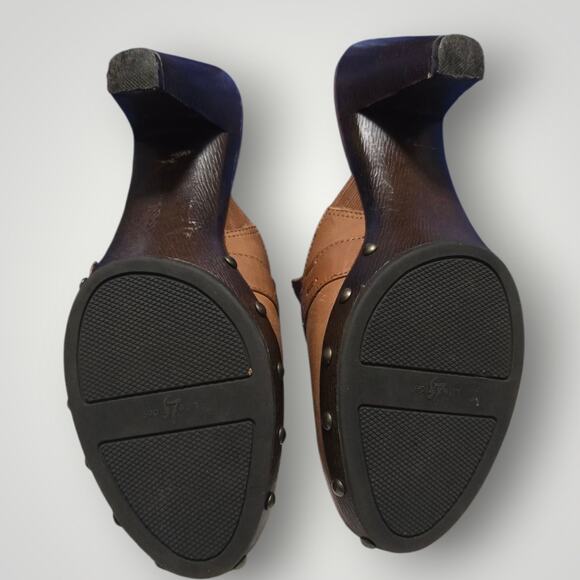 LifeStride Soft System Brown Leather Buckle Clog Mules | Comfort Shoes 7.5 - Picture 7 of 10